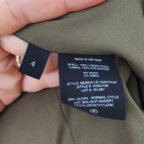 Theory Sedeia Contour 100%‎ Virgin Wool Blazer Brown Size 4 - Picture 12 of 12